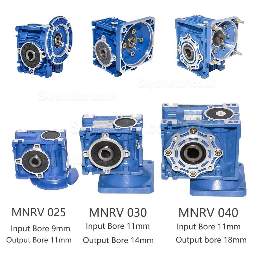 NMRV025 56B14 Worm Gear Reducer Gearbox Ratio 10:1/20:1/30:1/40:1/50:1/60:1 Input Bore 9mm